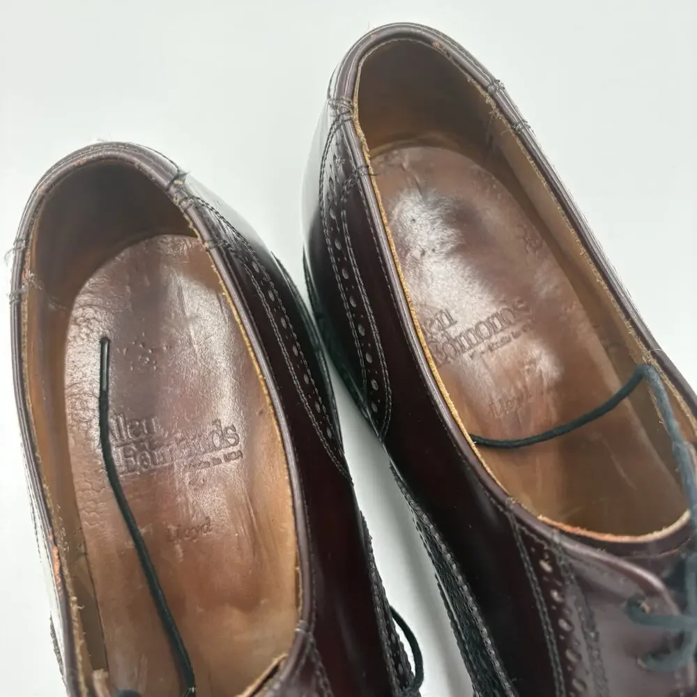 Allen Edmonds McAllister Men’s Size 10 D Wingtip Oxford Dark Chili Leather Shoes